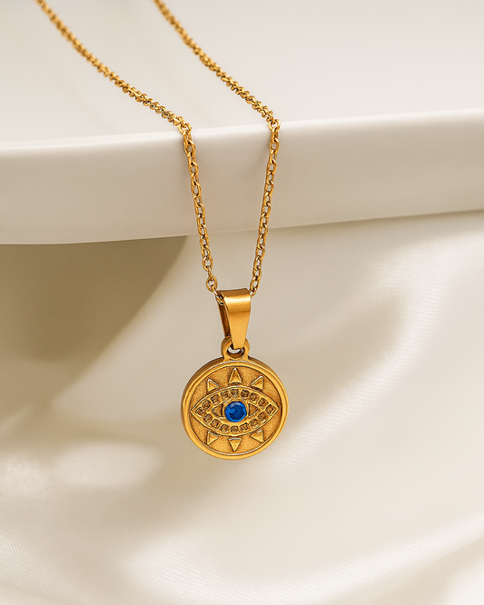 Evil Eye Medallion – 18K Gold Plated