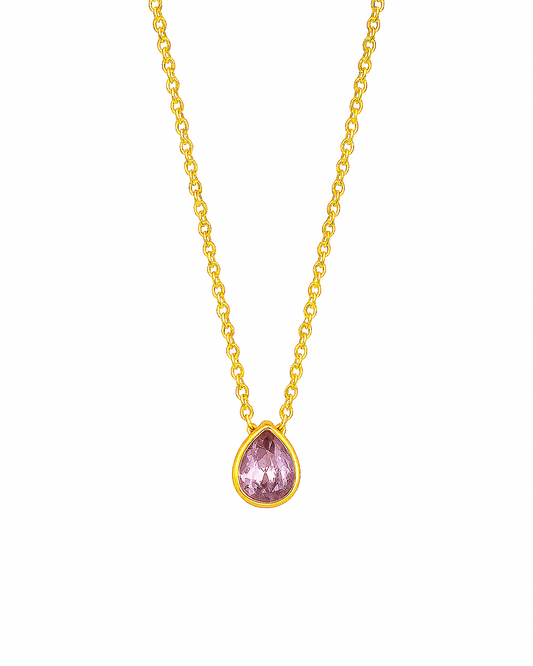Rosé Drop Necklace - 18K Gold Plated