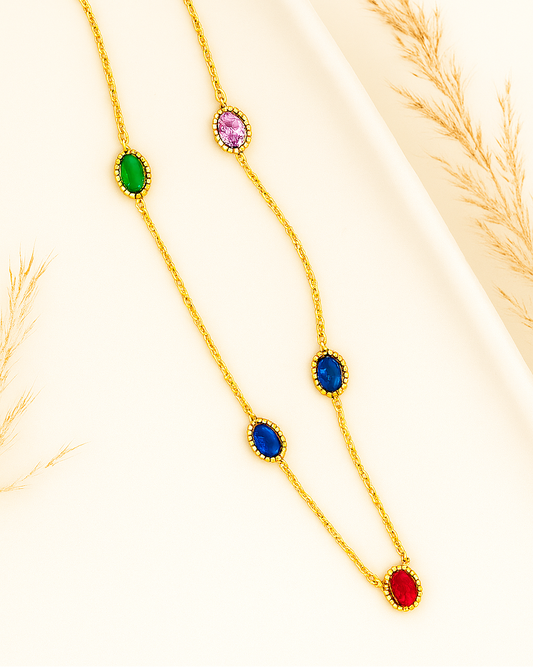 Gem Play Necklace - 18K Gold Plated