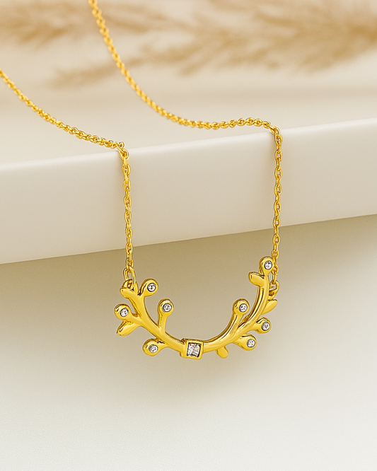 Golden Sprig Necklace – 18K Gold Plated