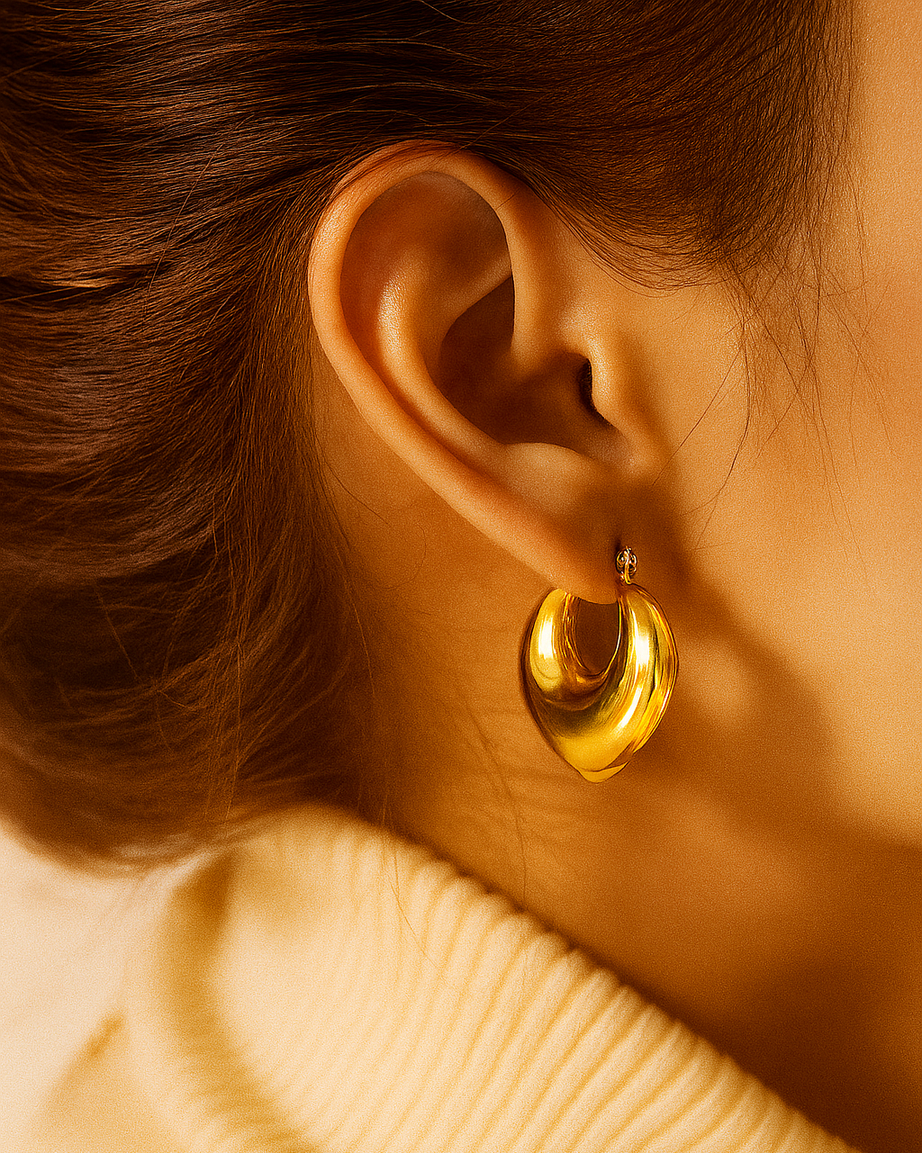 Dune Hoops - 18K Gold Plated