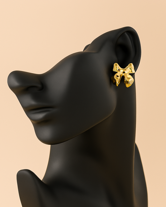 Molten Bow Earrings – 18K Gold Plated