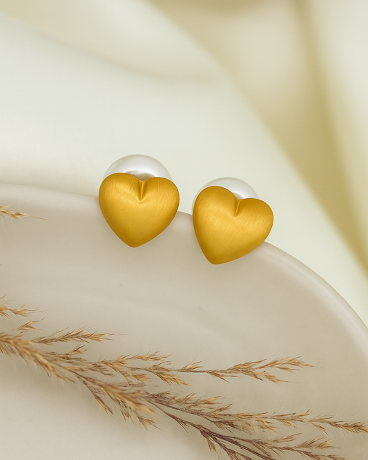 Heart & Pearl Duo – 18K Gold Plated