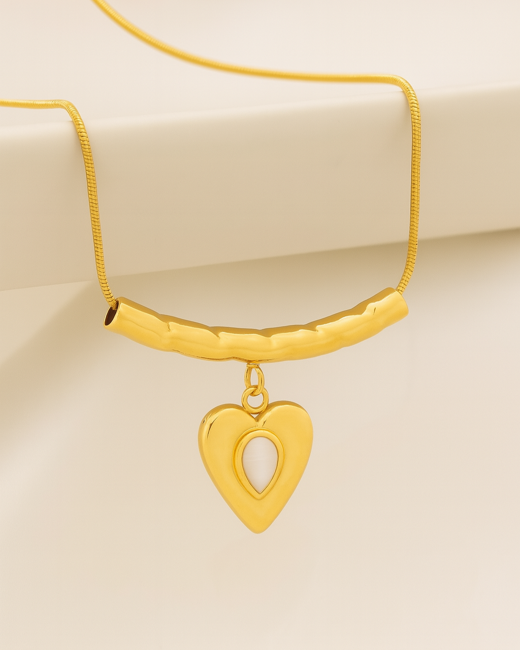 Halo Heart Necklace - 18K Gold Plated