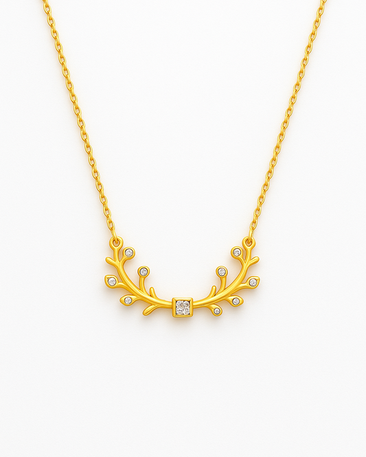 Golden Sprig Necklace – 18K Gold Plated