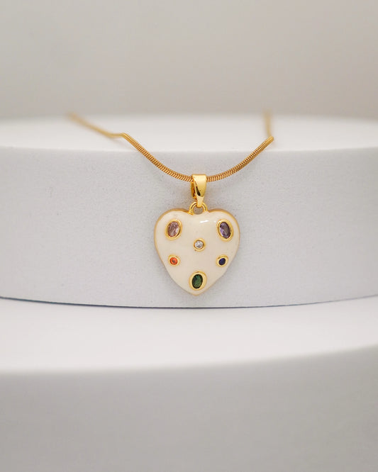 Confetti Heart Necklace – 18K Gold Plated