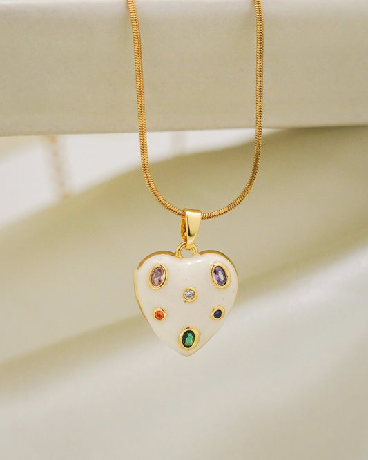 Confetti Heart Necklace – 18K Gold Plated