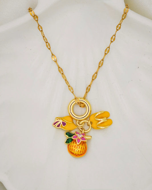 Tropical Charm Necklace – 18K Gold Plated