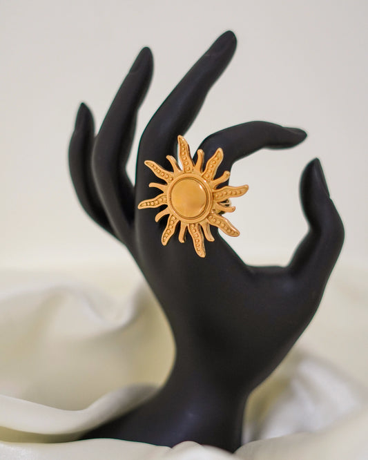 Solar Flare Adjustable Ring – 18K Gold Plated