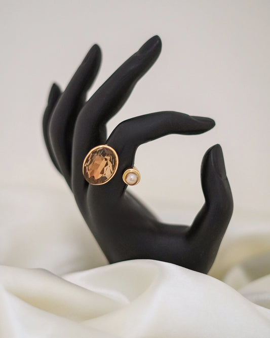 Amber Grace Adjustable Ring – 18K Gold Plated