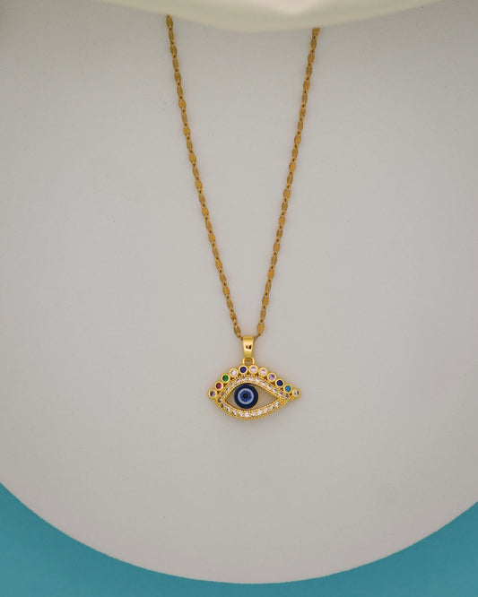 Cosmic Eye Necklace – 18K Gold Plated