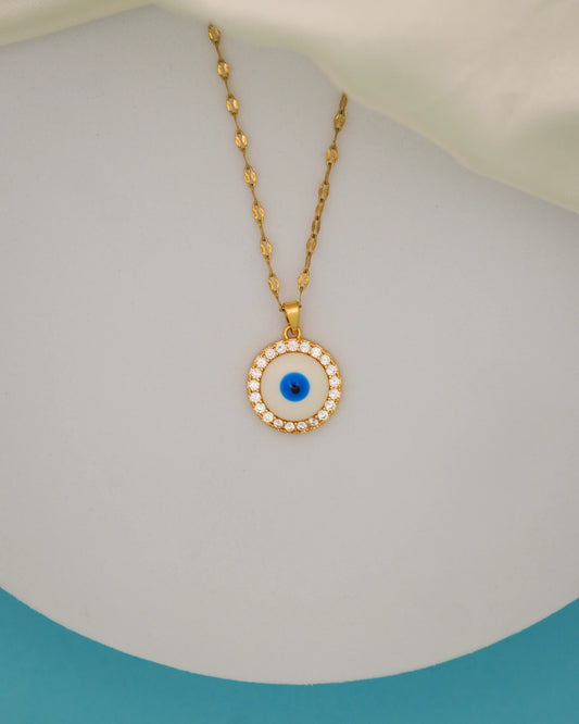 Halo Eye Necklace – 18K Gold Plated