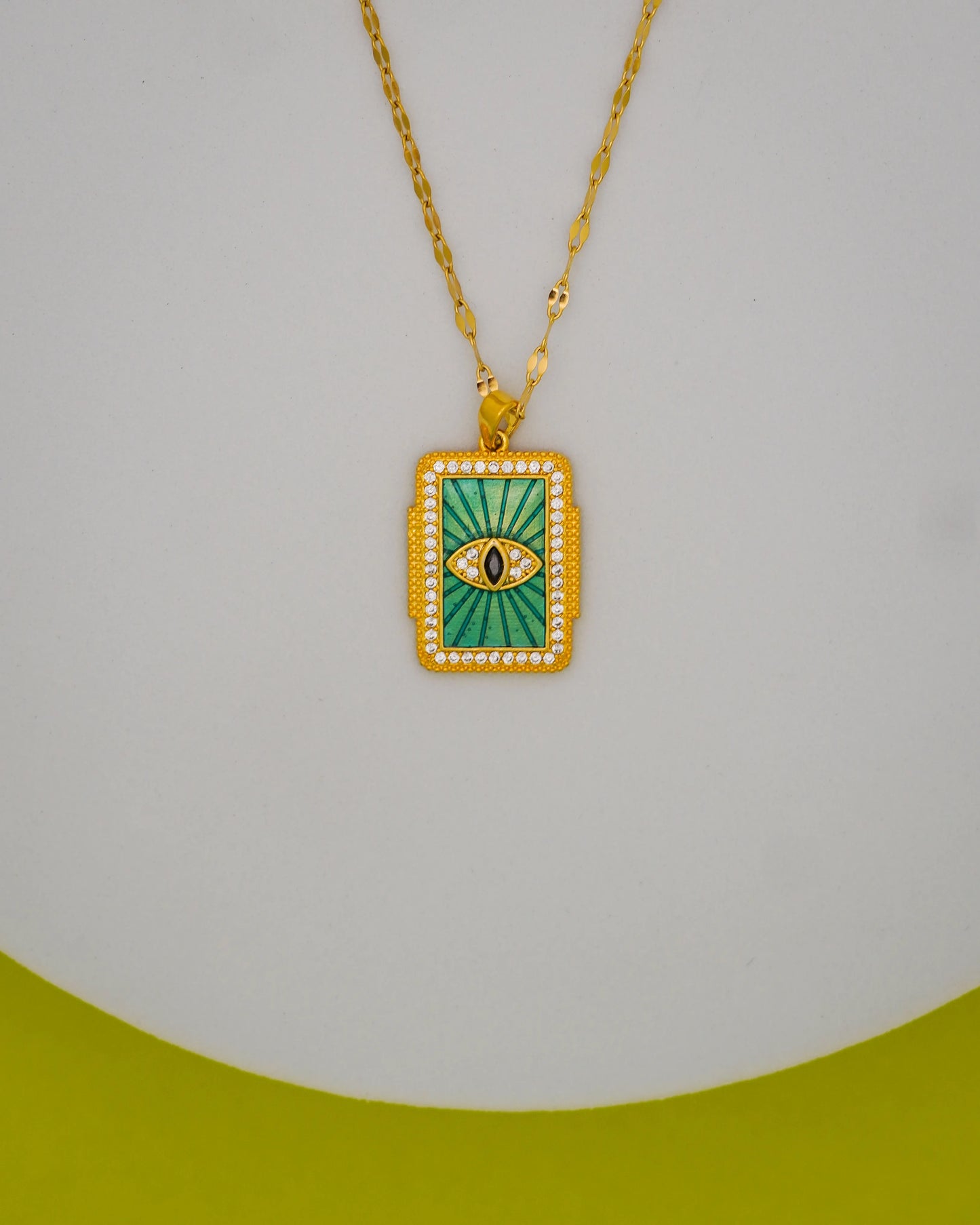 Emerald Eye Necklace – 18K Gold Plated