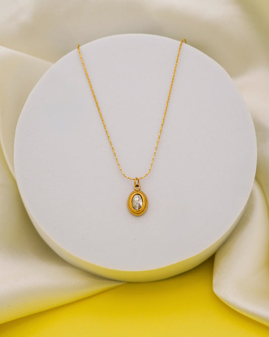 Auréole Oval Necklace – 18K Gold Plated