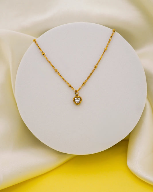 Lustre Heart Necklace – 18K Gold Plated