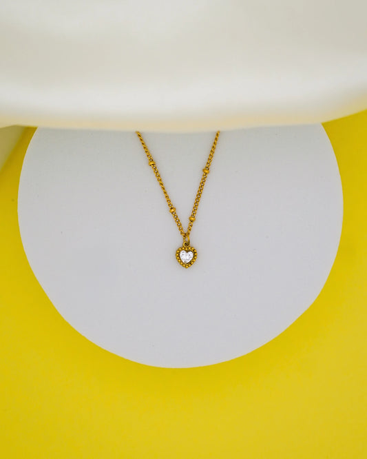 Lustre Heart Necklace – 18K Gold Plated
