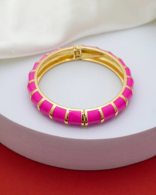 Fuchsia Groove Bracelet – 18K Gold Plated
