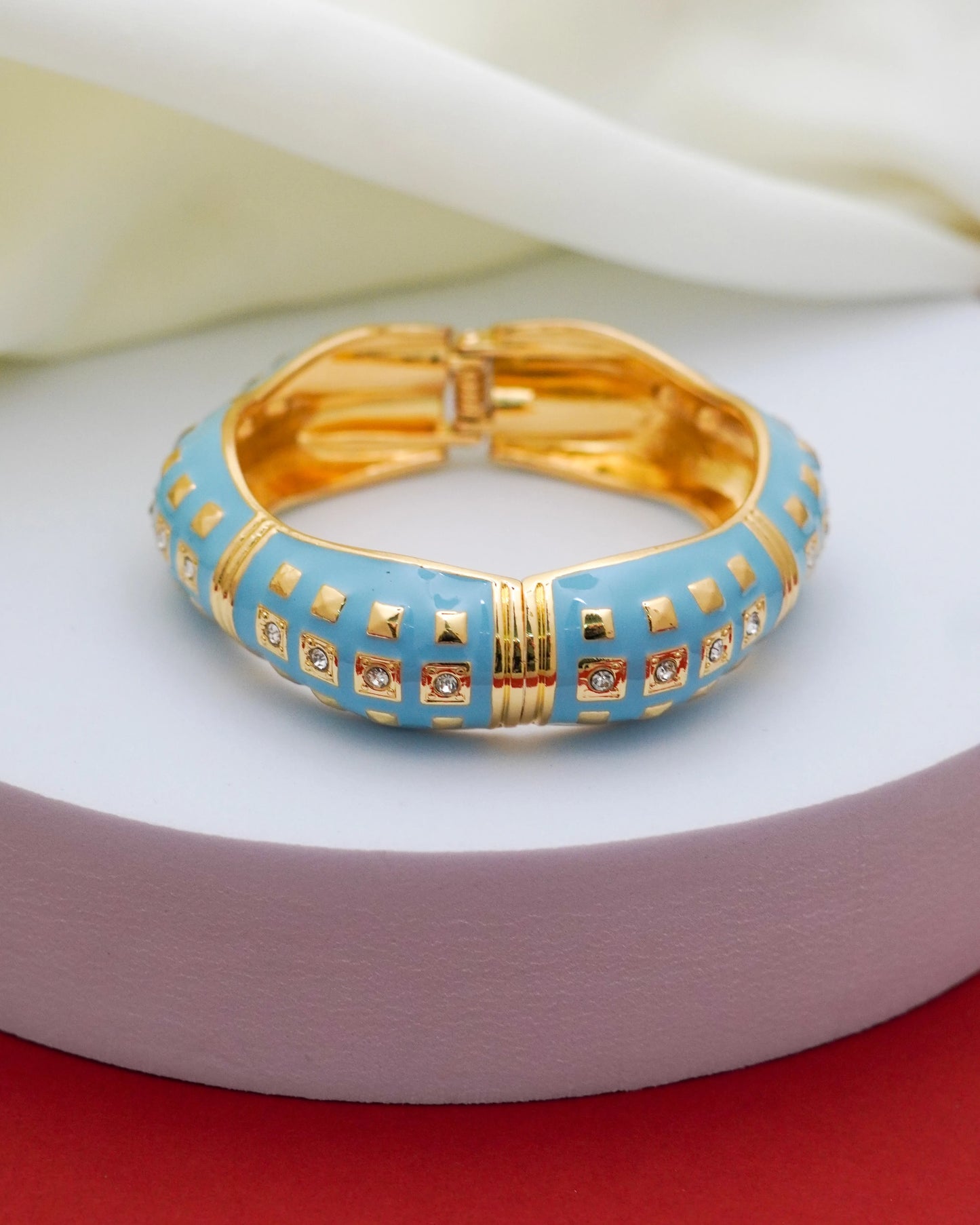 Azure Enamel Bracelet – 18K Gold Plated