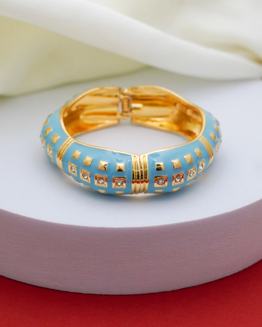 Azure Enamel Bracelet – 18K Gold Plated