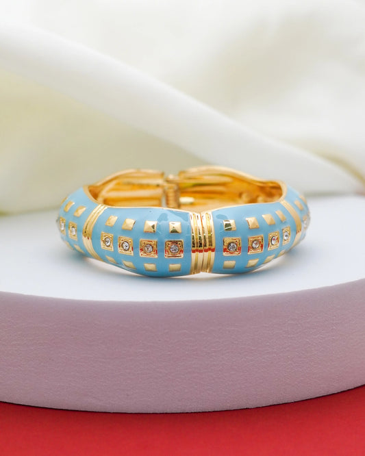 Azure Enamel Bracelet – 18K Gold Plated