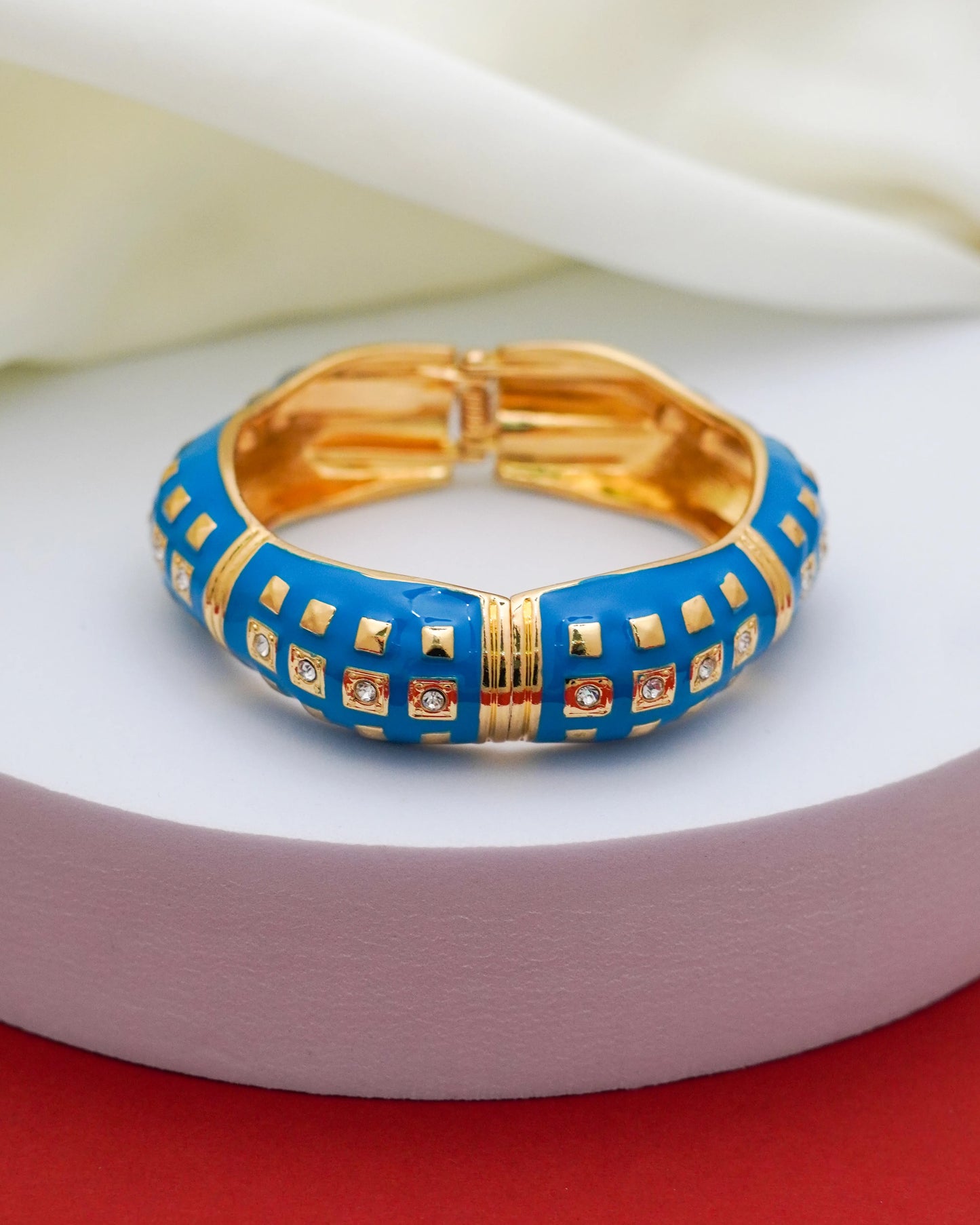 Sapphire Enamel Bracelet – 18K Gold Plated