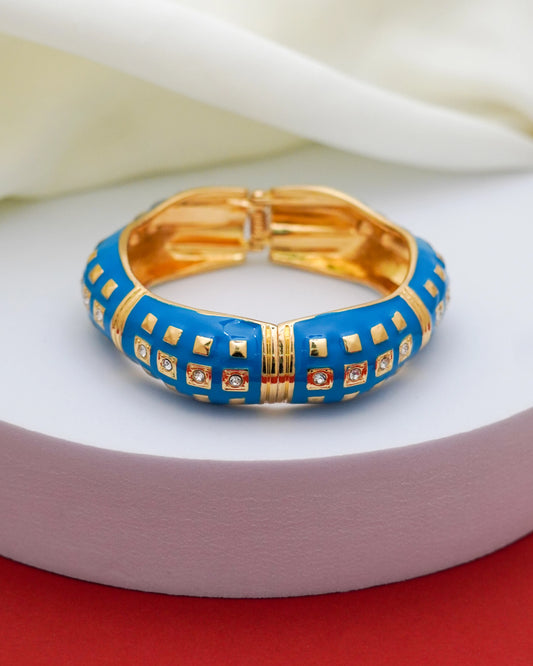 Sapphire Enamel Bracelet – 18K Gold Plated