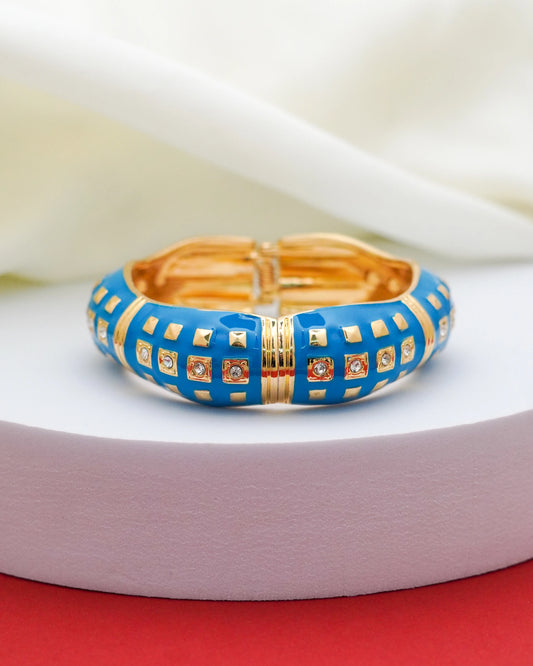 Sapphire Enamel Bracelet – 18K Gold Plated