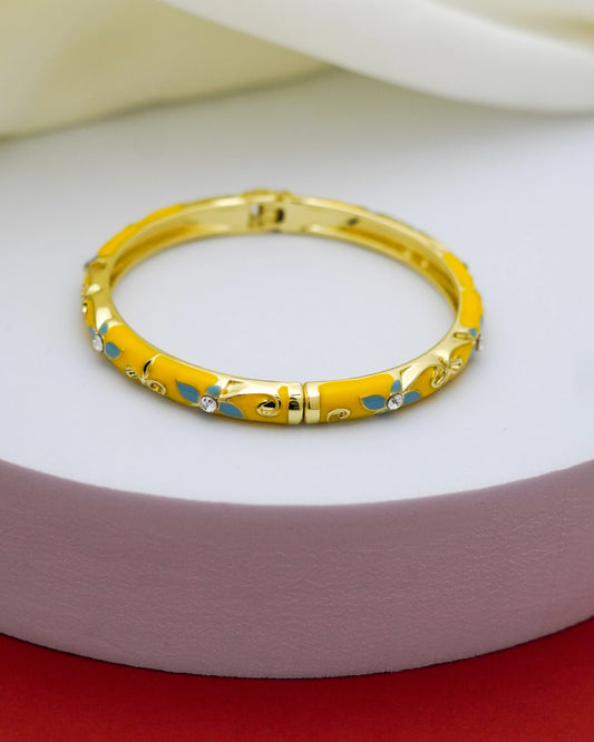Marigold Enamel Bangle – 18K Gold Plated
