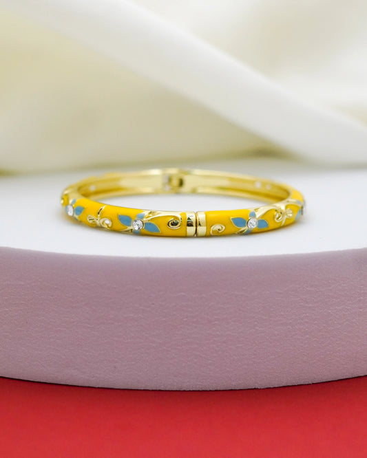 Marigold Enamel Bangle – 18K Gold Plated