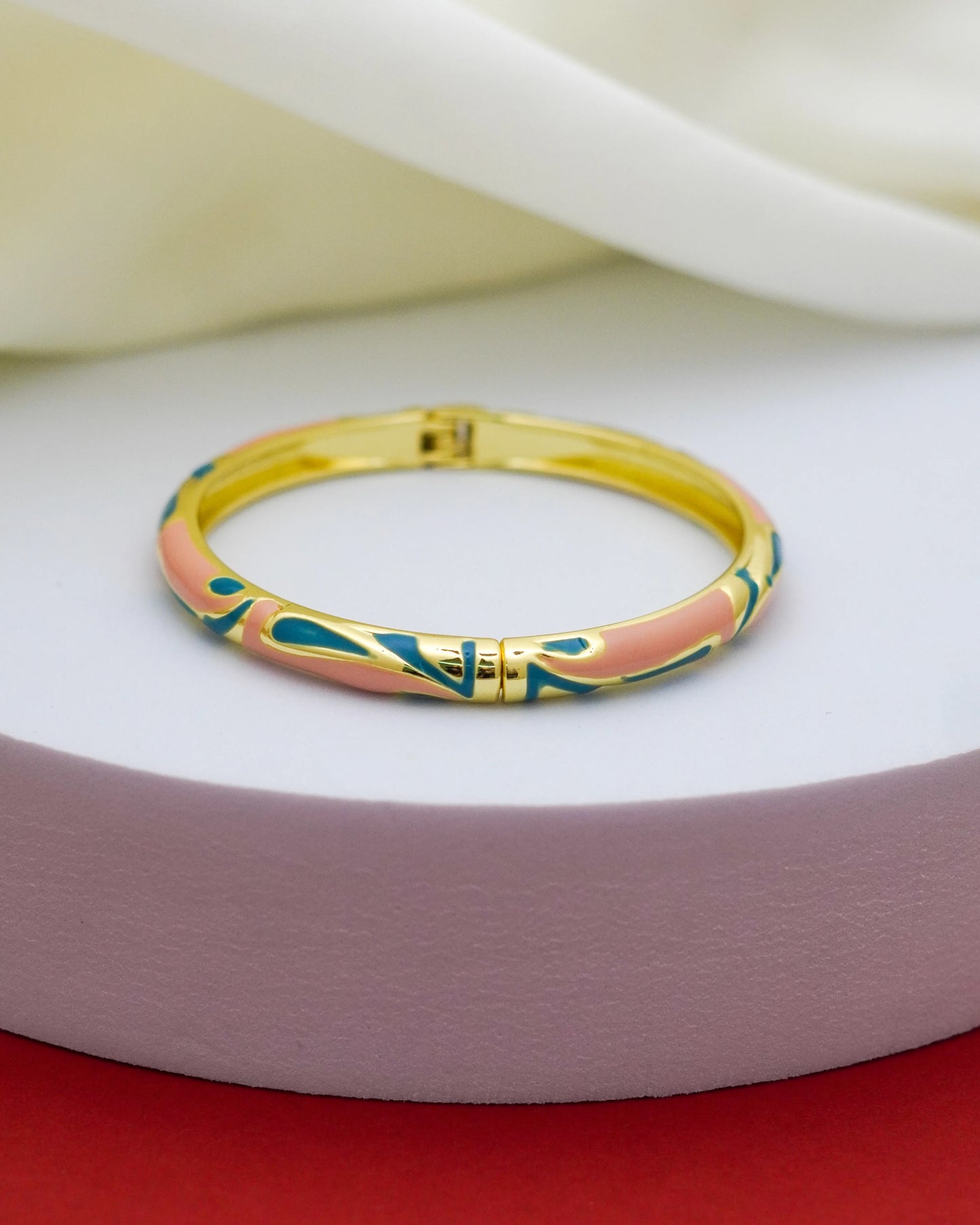 Coraline Enamel Bangle – 18K Gold Plated