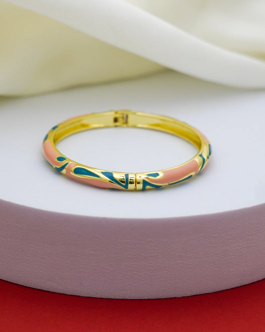 Coraline Enamel Bangle – 18K Gold Plated