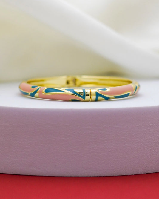 Coraline Enamel Bangle – 18K Gold Plated