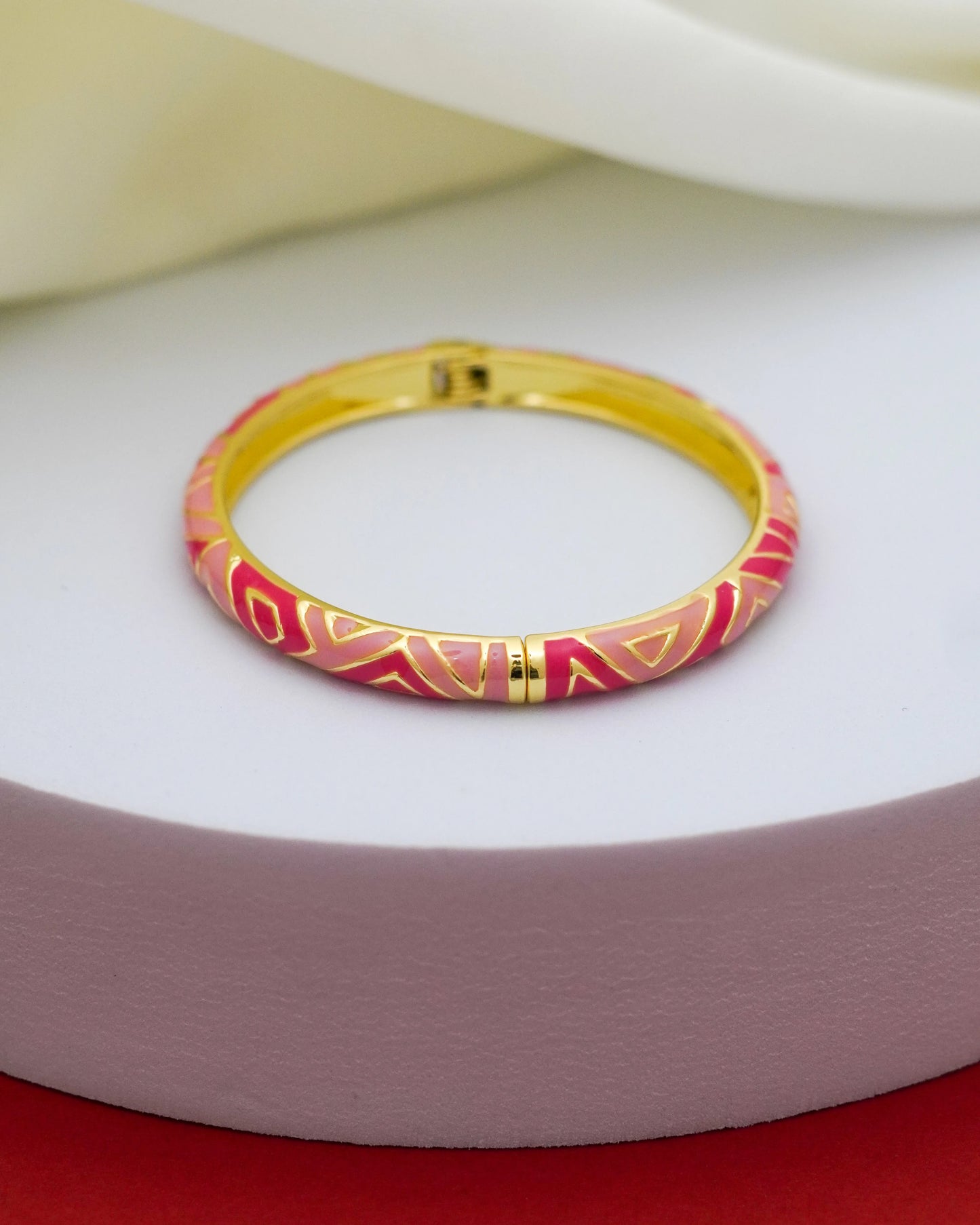 Aria Enamel Bangle – 18K Gold Plated