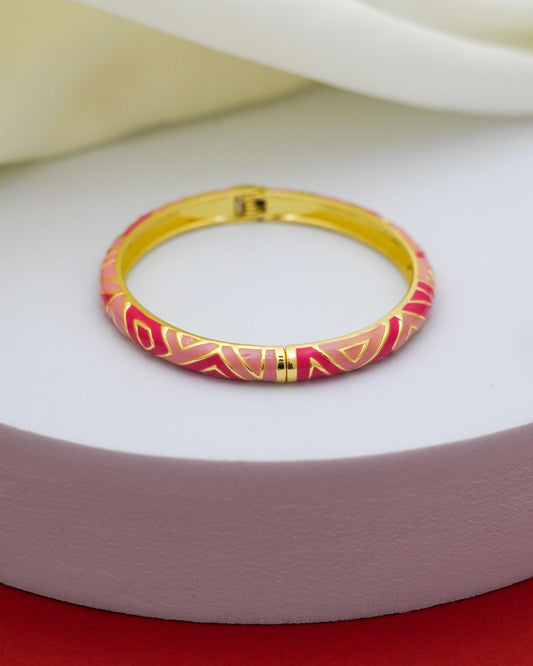 Aria Enamel Bangle – 18K Gold Plated