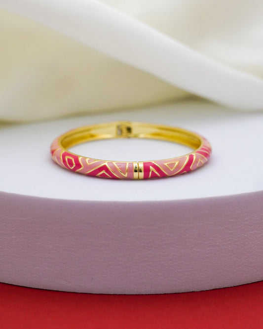 Aria Enamel Bangle – 18K Gold Plated