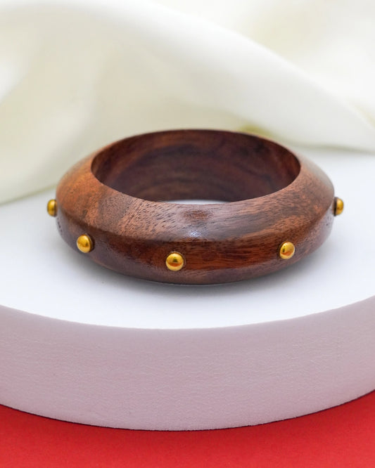 Nira Wood Bracelet – 18K Gold Accents