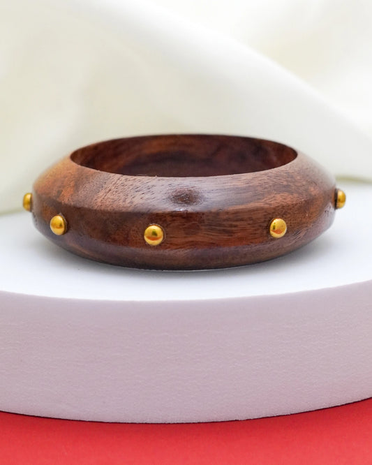 Nira Wood Bracelet – 18K Gold Accents