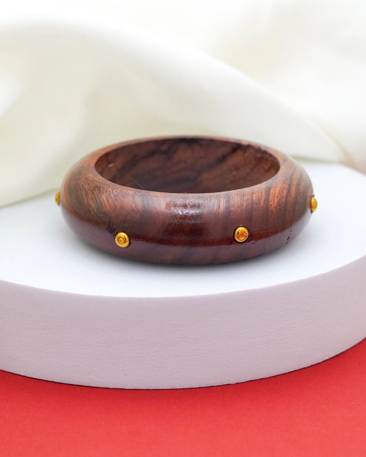 Elan Wood Bracelet – 18K Gold Accents