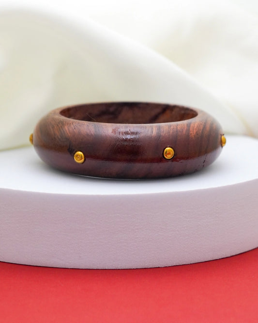 Elan Wood Bracelet – 18K Gold Accents