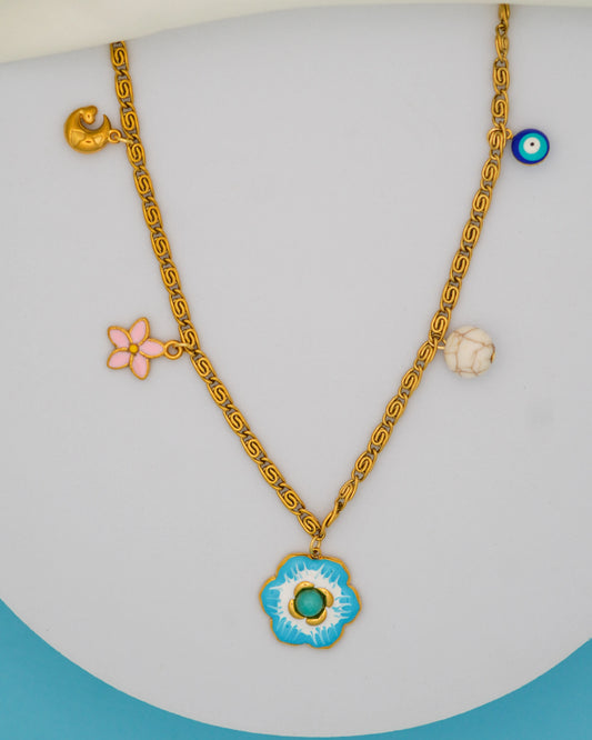 Celeste Charm Necklace – 18K Gold Plated