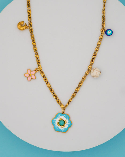 Celeste Charm Necklace – 18K Gold Plated