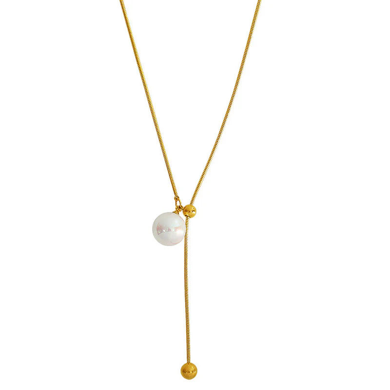 Classic Pearl Necklace – 18K Gold Plated