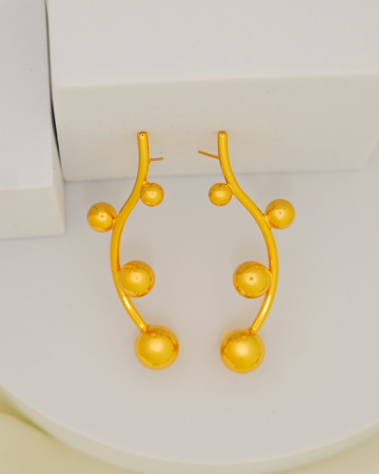 Bubble Drop Statement Earrings - 18K Gold Plated