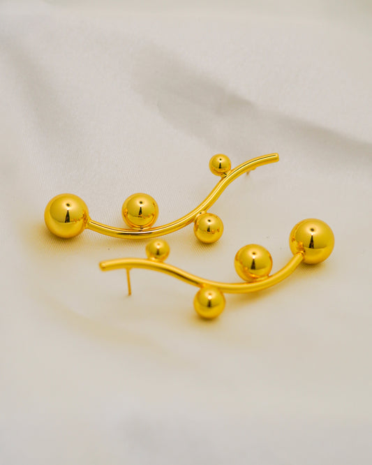 Bubble Drop Statement Earrings - 18K Gold Plated