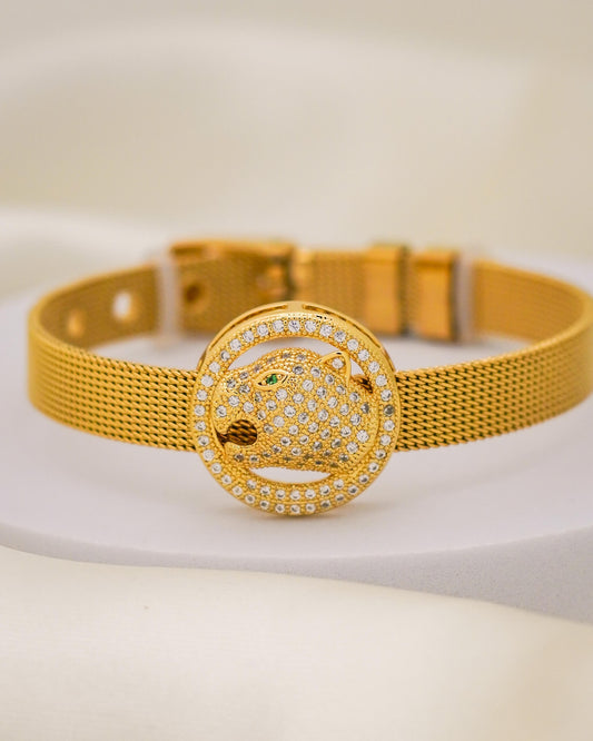 Panther Luxe Belt Bracelet – 18K Gold Plated