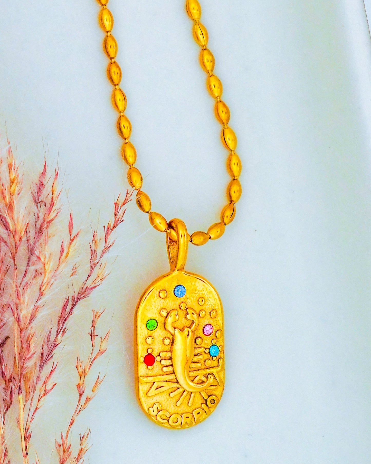 Scorpio Zodiac Pendant Necklace - 18K Gold Plated