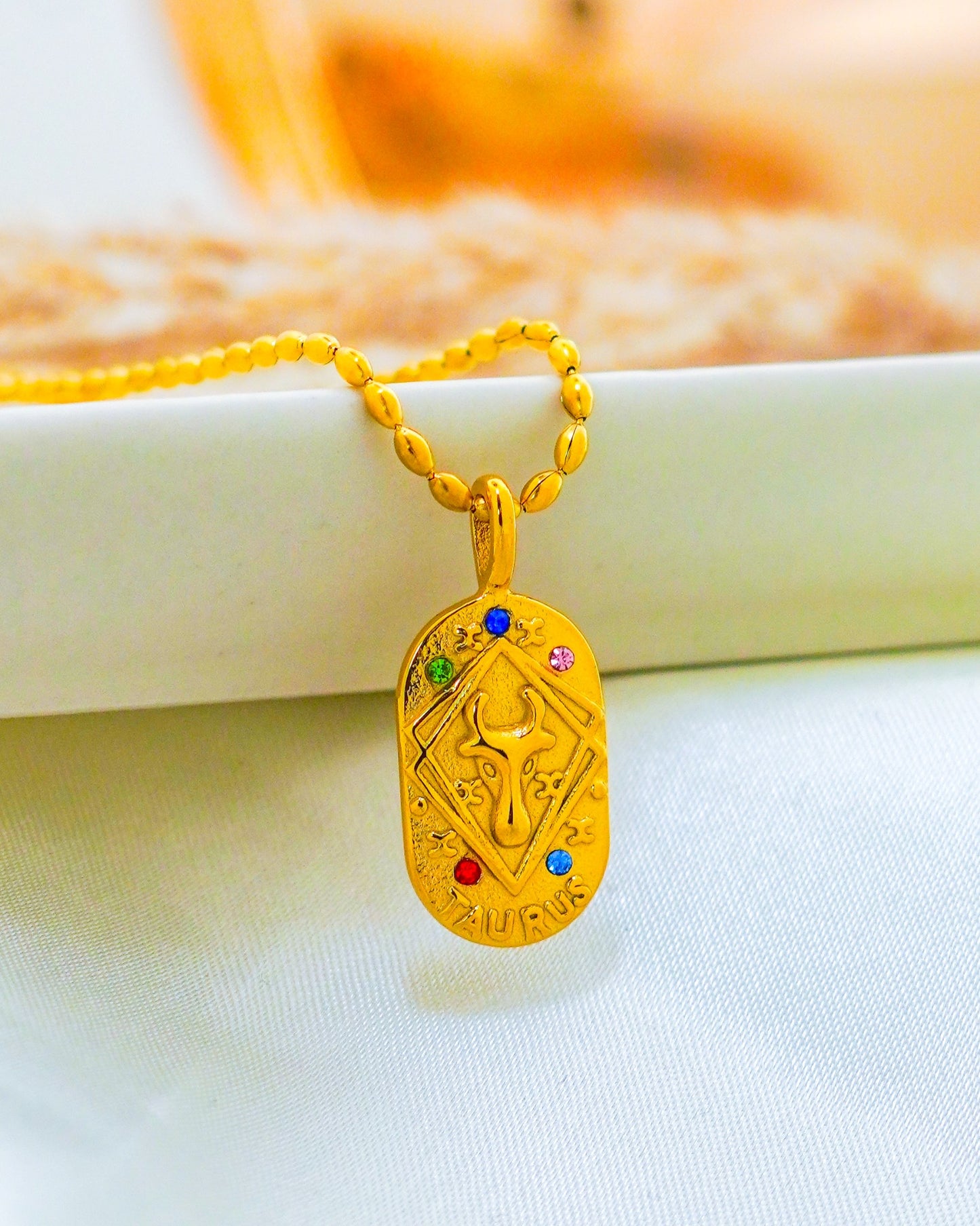 Taurus Zodiac Pendant Necklace - 18K Gold Plated