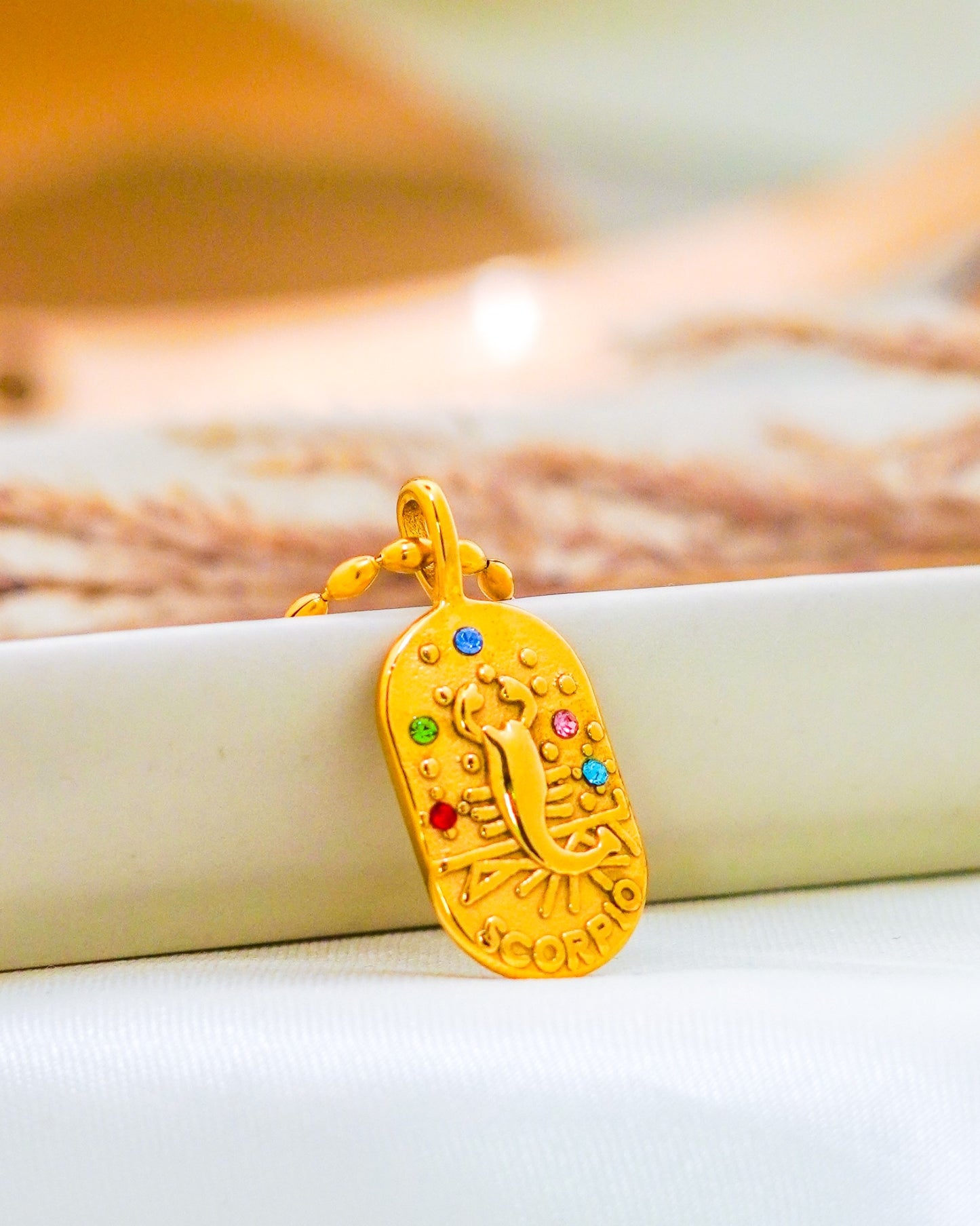 Scorpio Zodiac Pendant Necklace - 18K Gold Plated