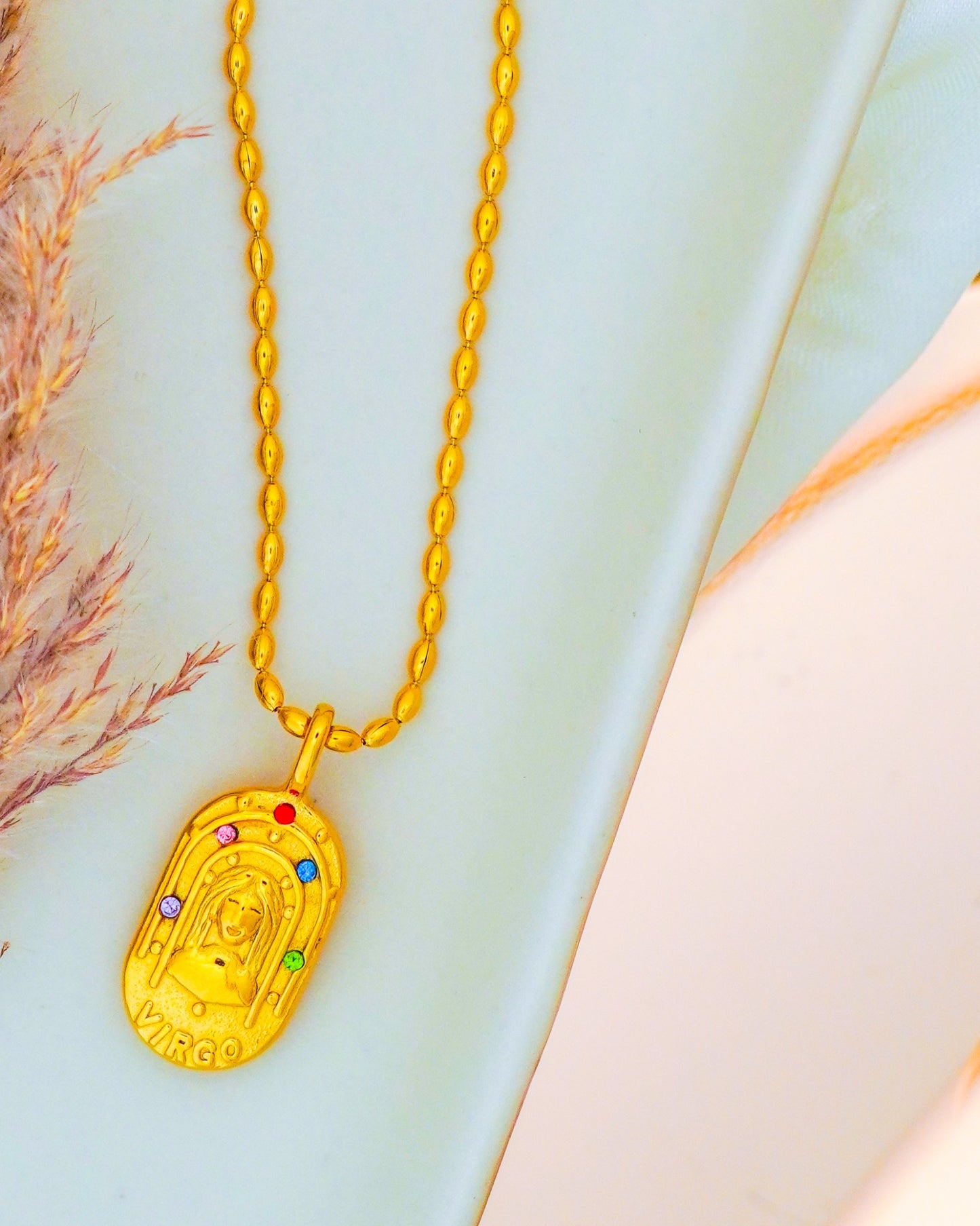Virgo Zodiac Pendant Necklace - 18K Gold Plated