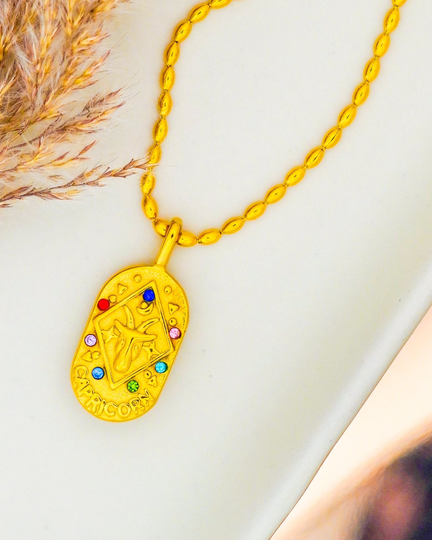 Capricorn Zodiac Pendant Necklace - 18K Gold Plated
